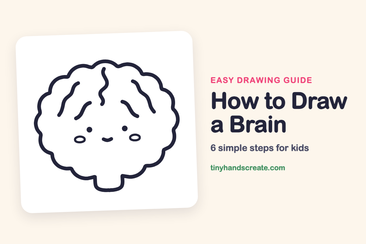 How to Draw a Brain: easy drawing guide for kids