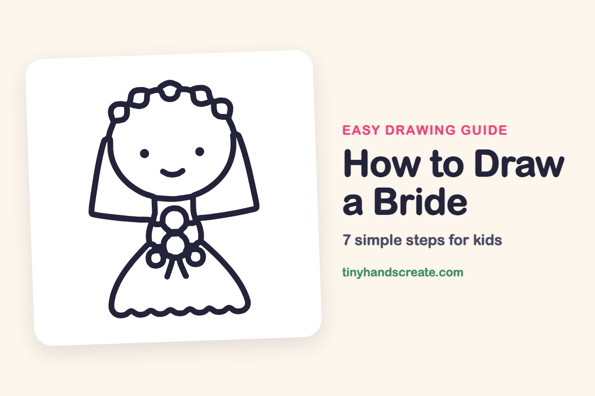 How to Draw a Bride: easy drawing guide for kids