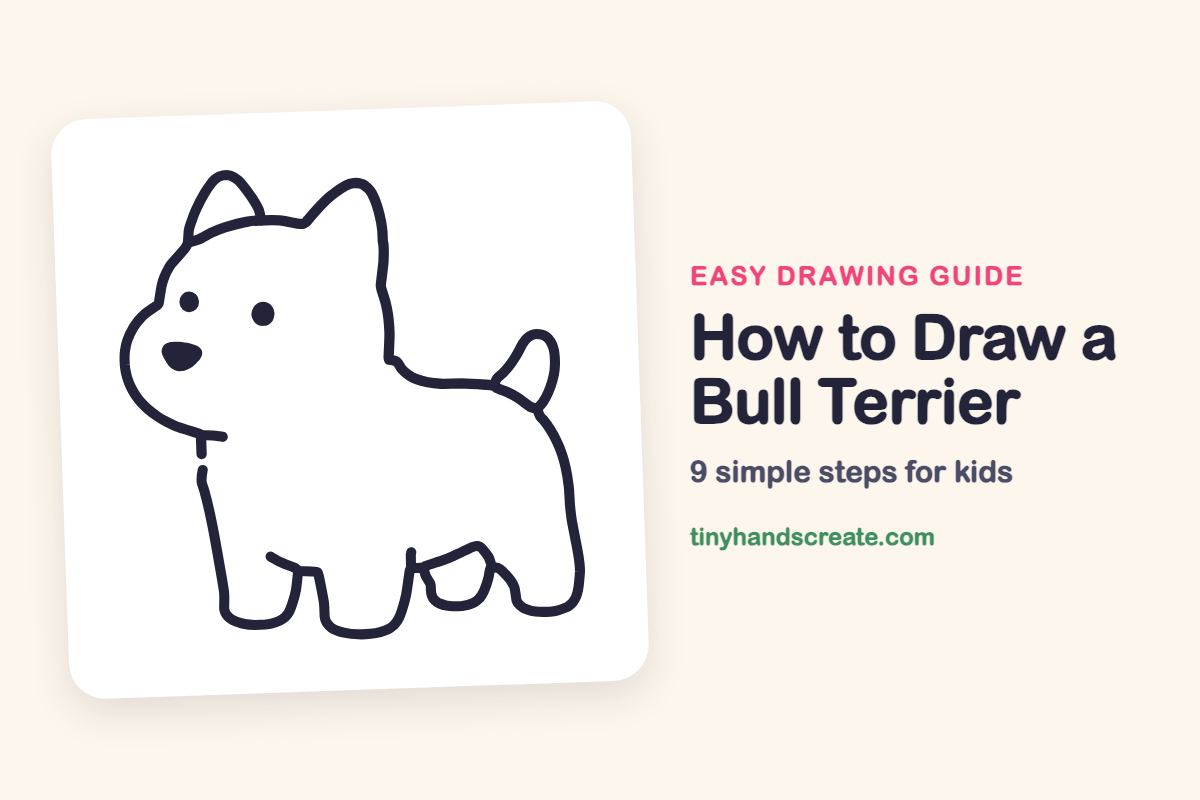 How to Draw a Bull Terrier: easy drawing guide for kids