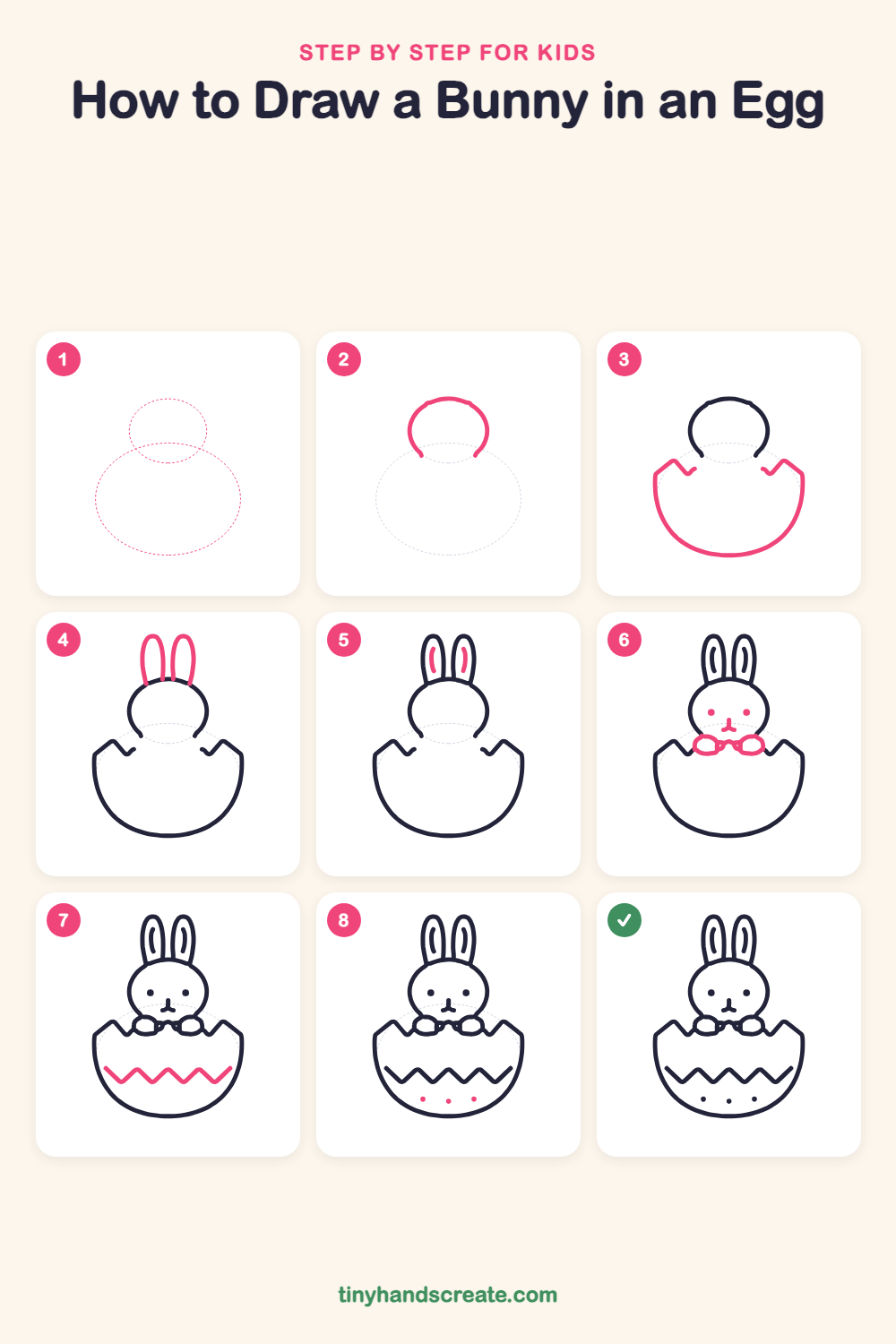 How to draw a bunny in an egg step by step for kids