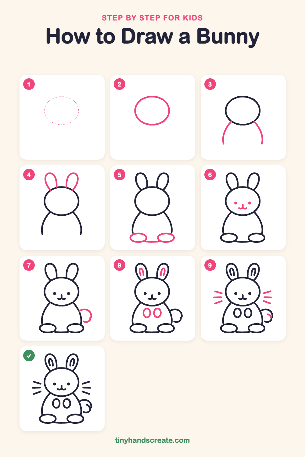 How to draw a bunny step by step for kids