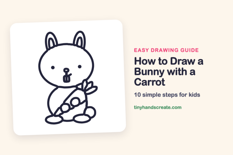How to Draw a Bunny with a Carrot step by step