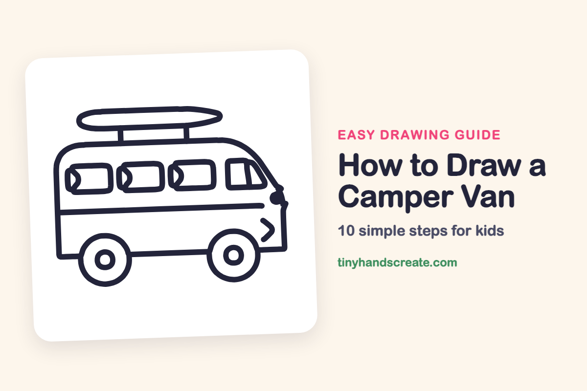 How to Draw a Camper Van: easy drawing guide for kids