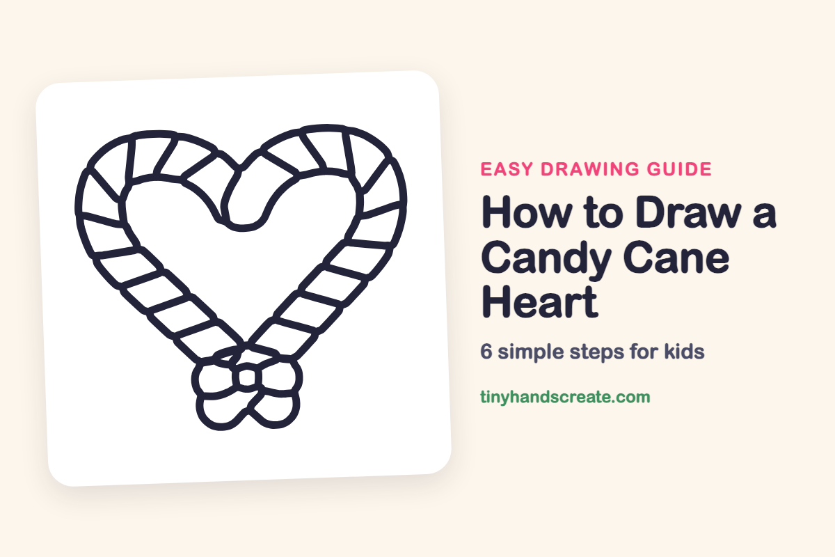 How to Draw a Candy Cane Heart: easy drawing guide for kids