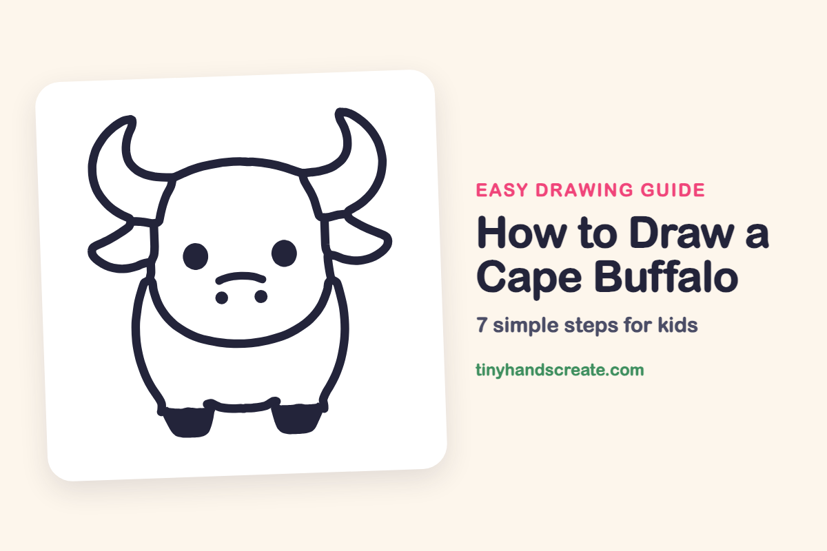 How to Draw a Cape Buffalo: easy drawing guide for kids