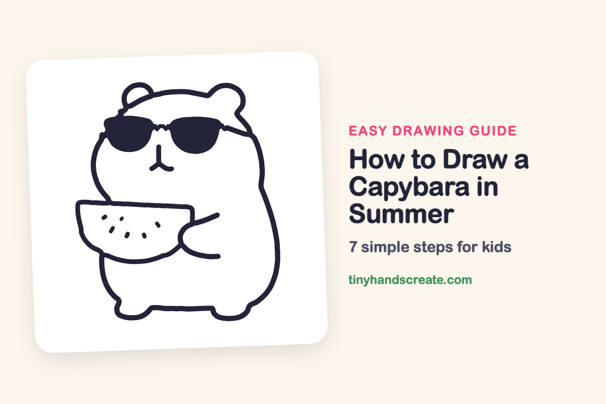 How to Draw a Capybara in Summer: easy drawing guide for kids