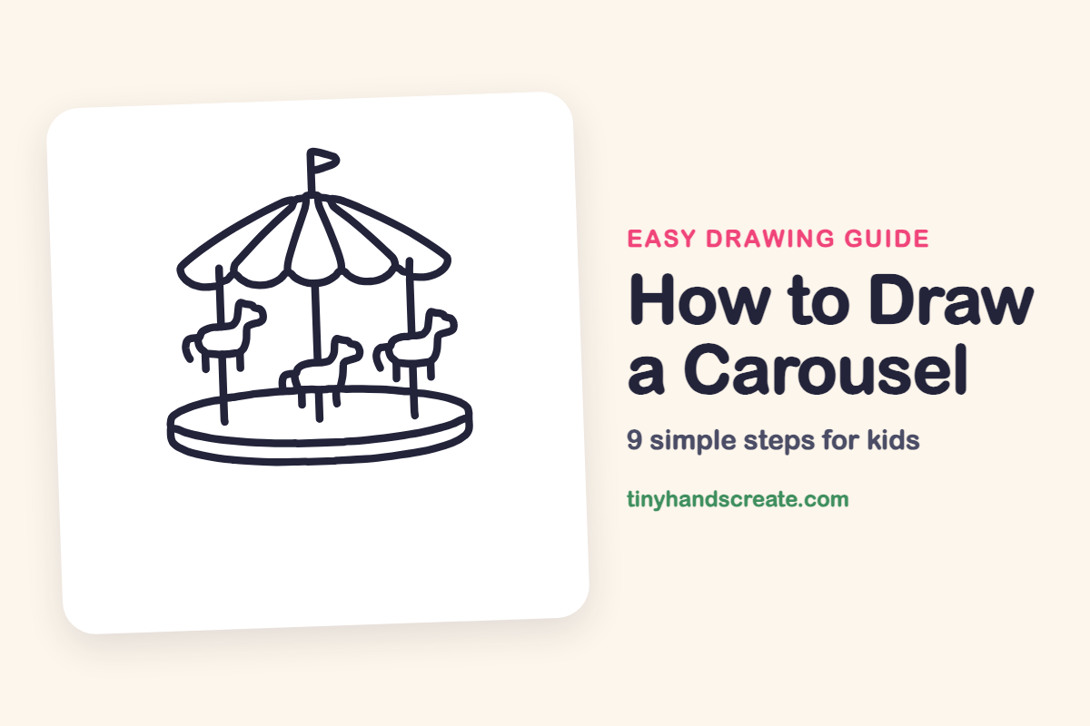 How to Draw a Carousel: easy drawing guide for kids