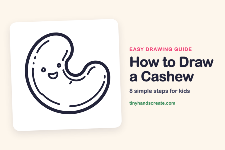 How to Draw a Cashew: easy drawing guide for kids