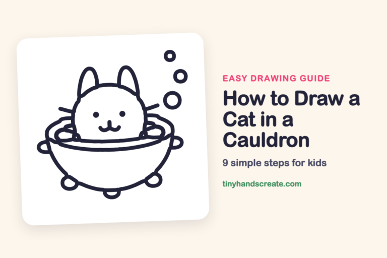 How to Draw a Cat in a Cauldron: easy drawing guide for kids