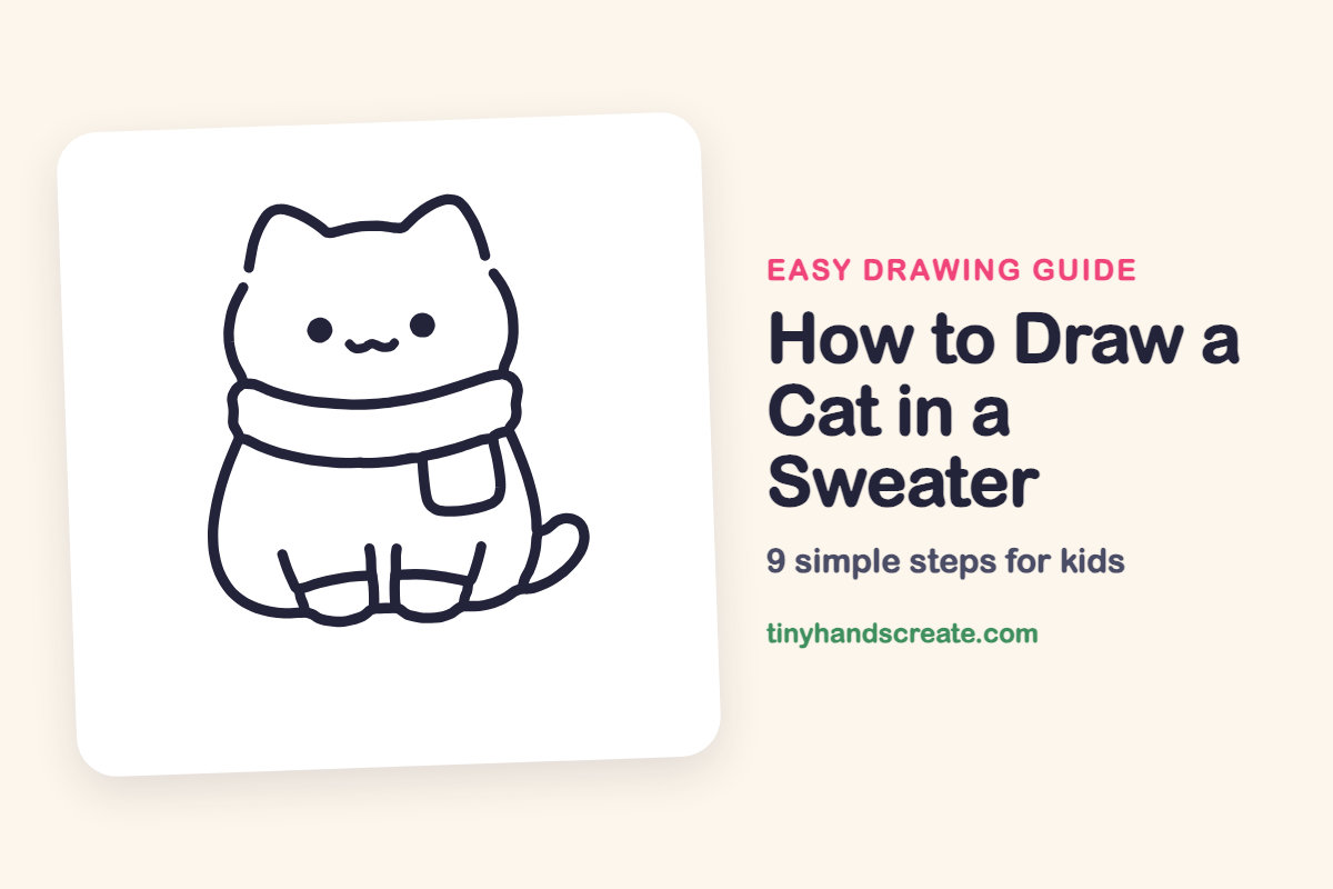 How to Draw a Cat in a Sweater: easy drawing guide for kids