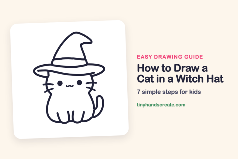 How to Draw a Cat in a Witch Hat: easy drawing guide for kids