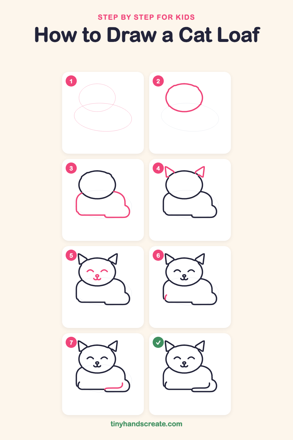 How to draw a cat loaf step by step for kids