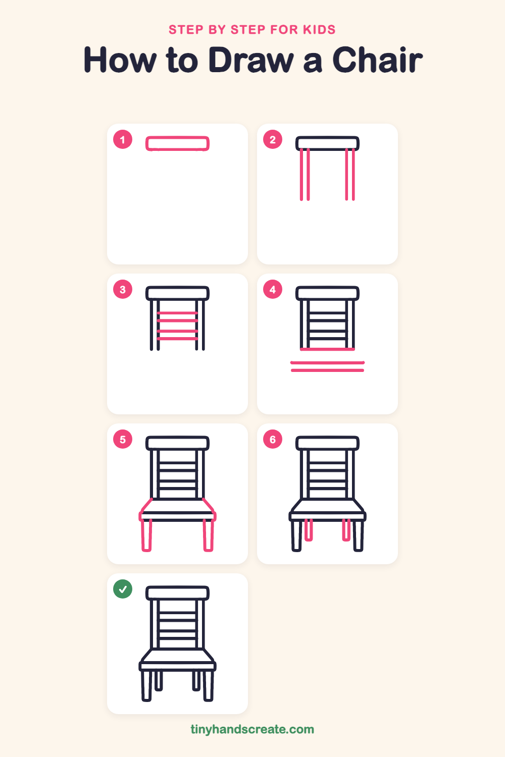 How to draw a chair step by step for kids
