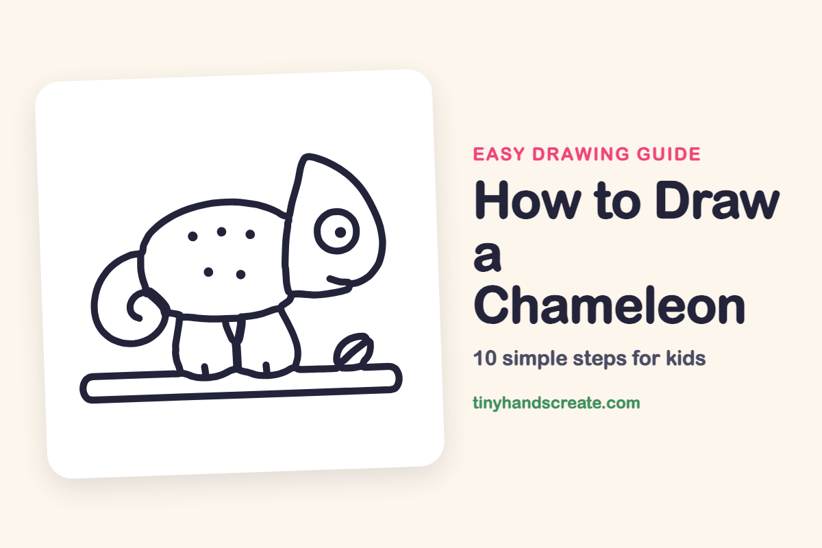 How to Draw a Chameleon: easy drawing guide for kids
