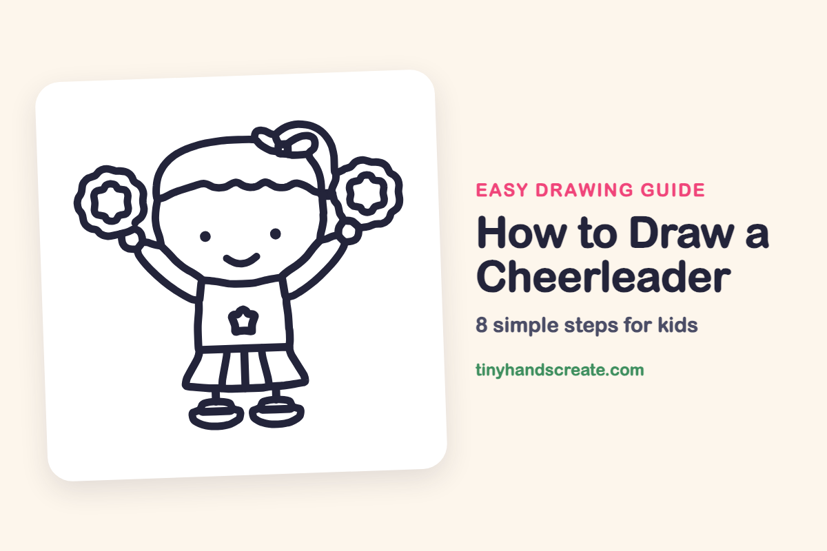 How to Draw a Cheerleader: easy drawing guide for kids