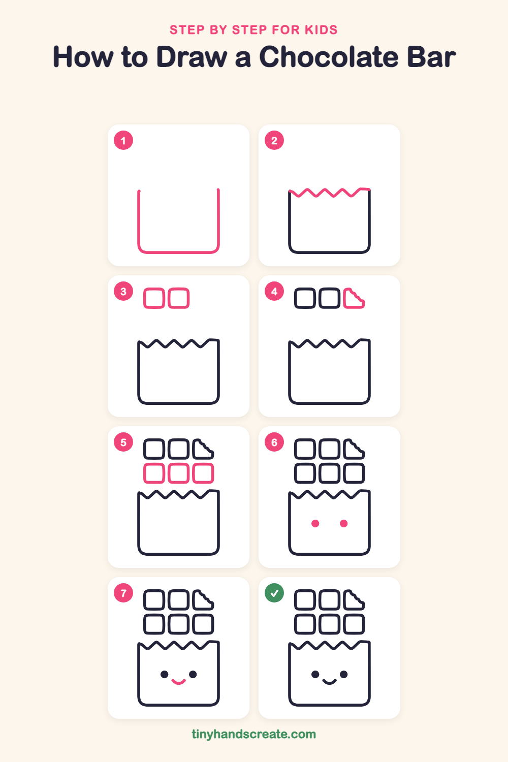 How to draw a chocolate bar step by step for kids