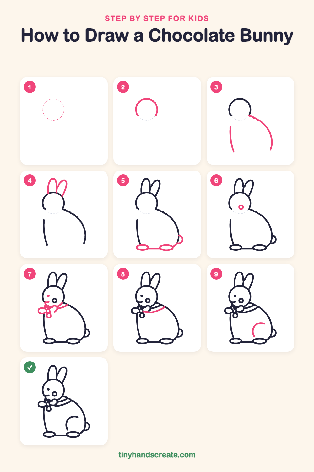 How to draw a chocolate bunny step by step for kids