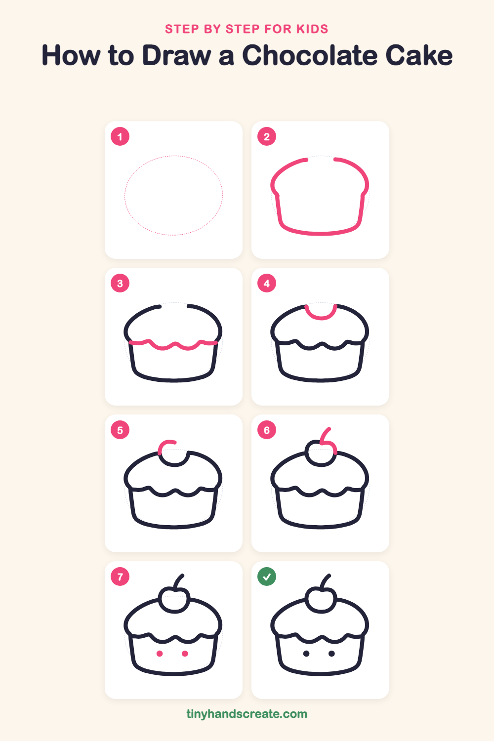 How to Draw a Chocolate Cake: Easy Step by Step for Kids