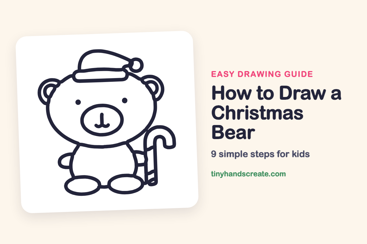 How to Draw a Christmas Bear: easy drawing guide for kids