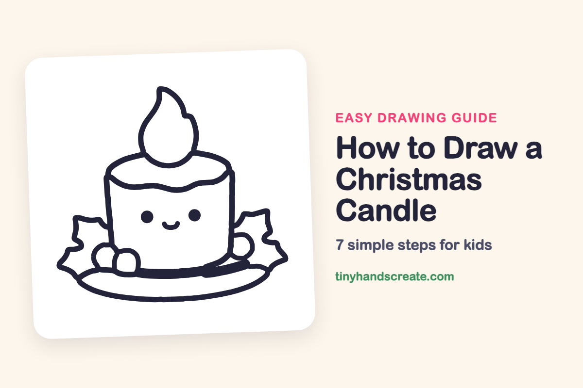 How to Draw a Christmas Candle: easy drawing guide for kids