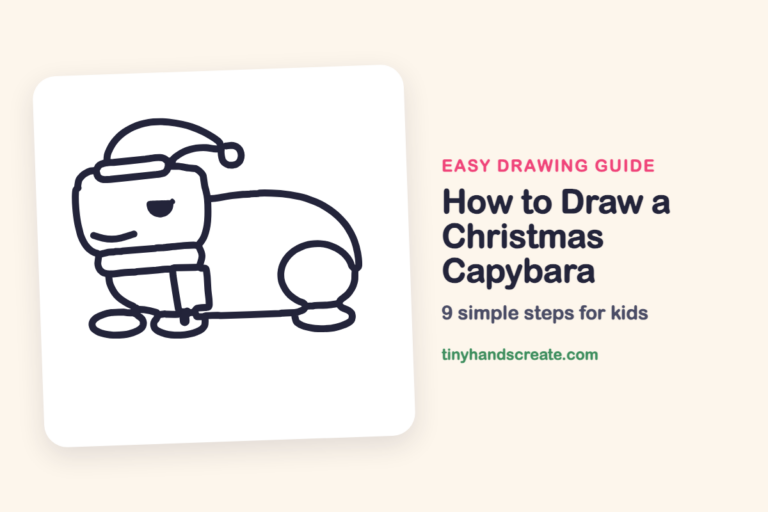 How to Draw a Christmas Capybara: easy drawing guide for kids