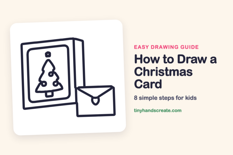 How to Draw a Christmas Card: easy drawing guide for kids
