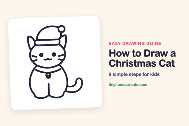 How to Draw a Christmas Cat: easy drawing guide for kids
