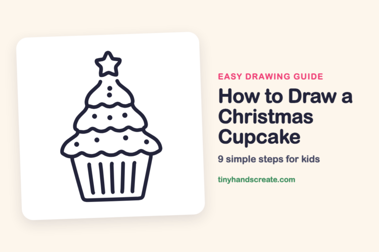 How to Draw a Christmas Cupcake: easy drawing guide for kids