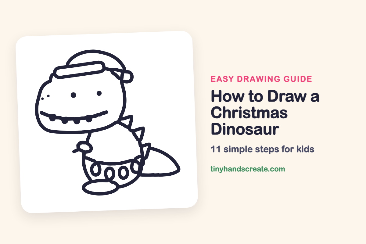 How to Draw a Christmas Dinosaur: easy drawing guide for kids