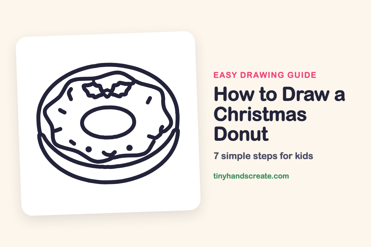 How to Draw a Christmas Donut: easy drawing guide for kids