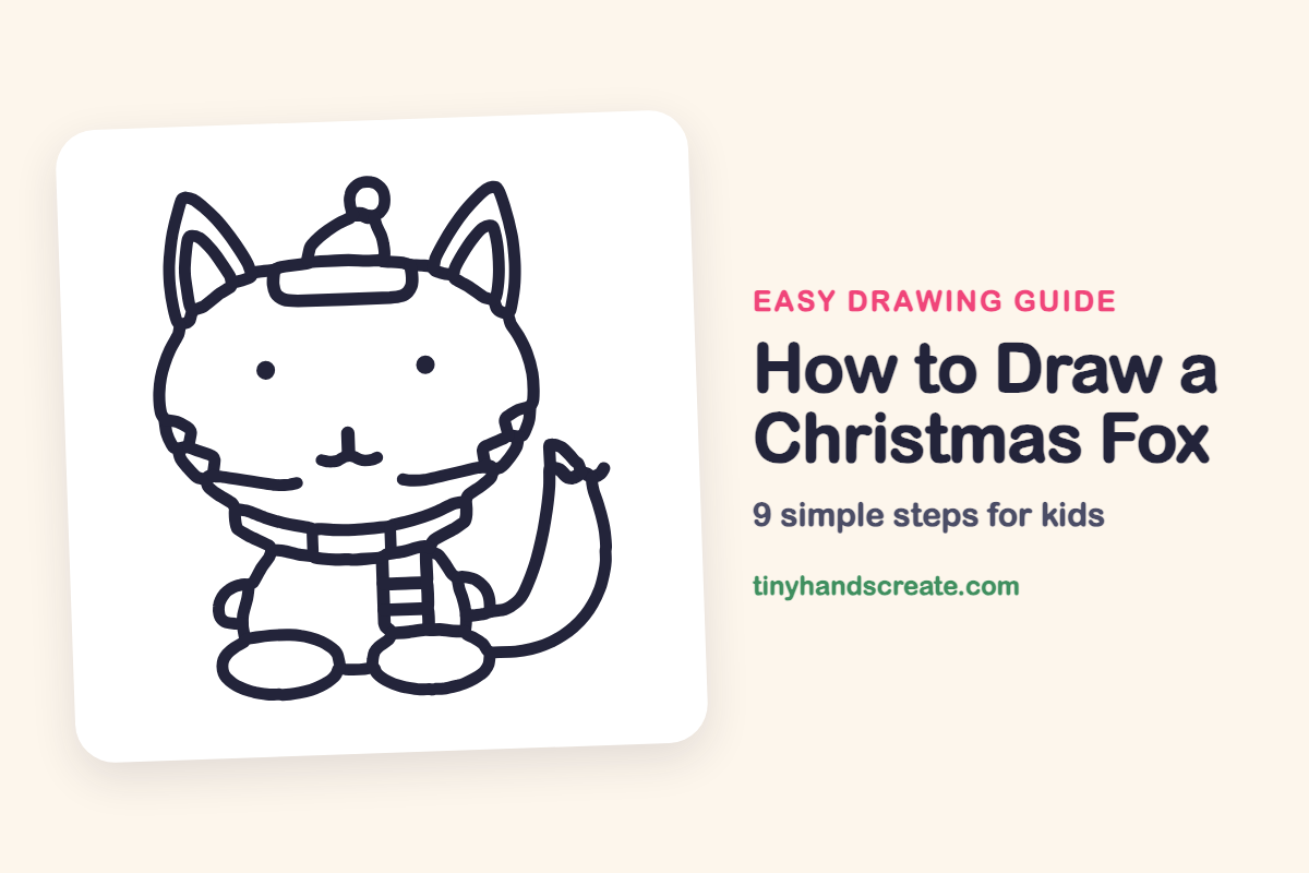 How to Draw a Christmas Fox: easy drawing guide for kids