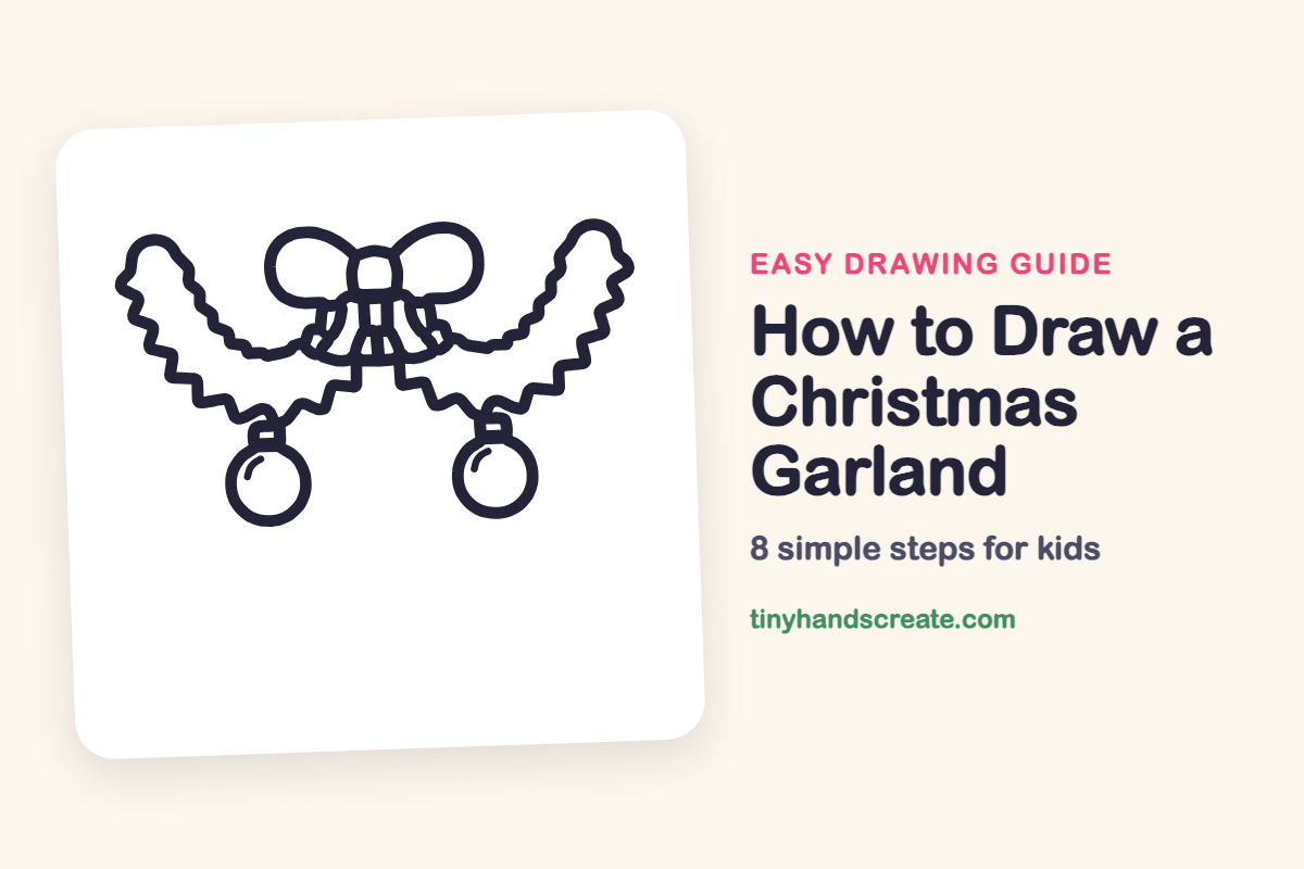 How to Draw a Christmas Garland: easy drawing guide for kids