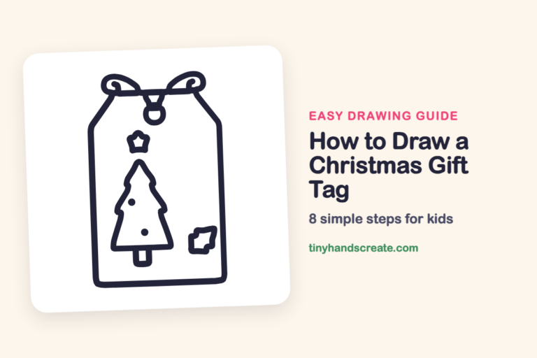 How to Draw a Christmas Gift Tag: easy drawing guide for kids