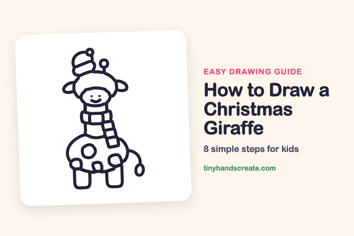 How to Draw a Christmas Giraffe: easy drawing guide for kids