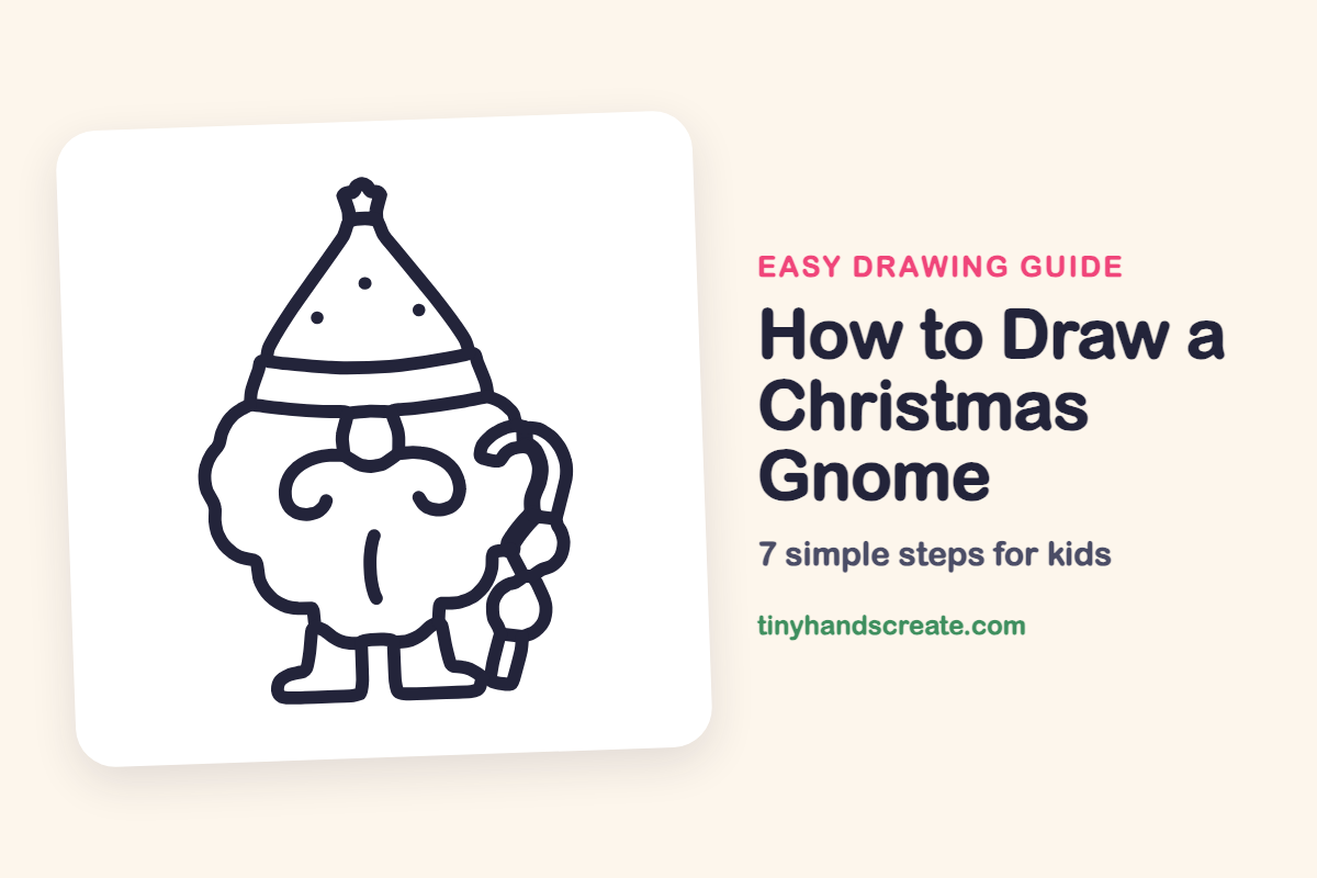 How to Draw a Christmas Gnome: easy drawing guide for kids