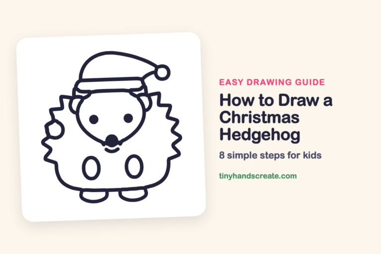 How to Draw a Christmas Hedgehog: easy drawing guide for kids