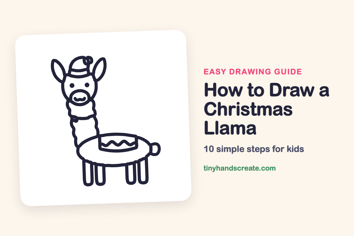 How to Draw a Christmas Llama: easy drawing guide for kids