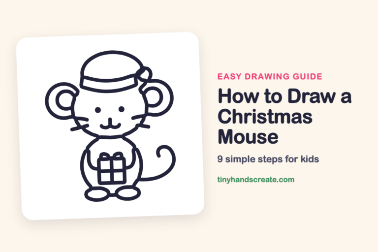 How to Draw a Christmas Mouse: easy drawing guide for kids