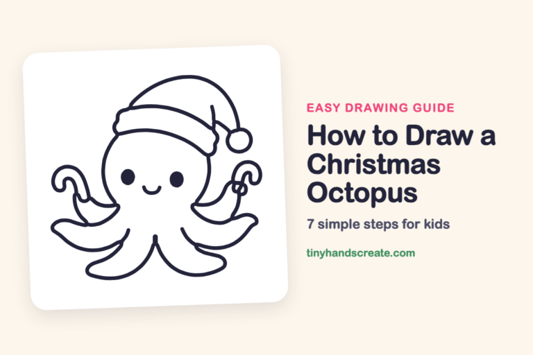 How to Draw a Christmas Octopus: easy drawing guide for kids