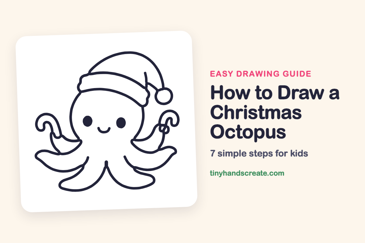 How to Draw a Christmas Octopus: easy drawing guide for kids