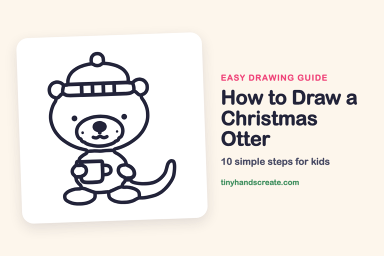 How to Draw a Christmas Otter: easy drawing guide for kids