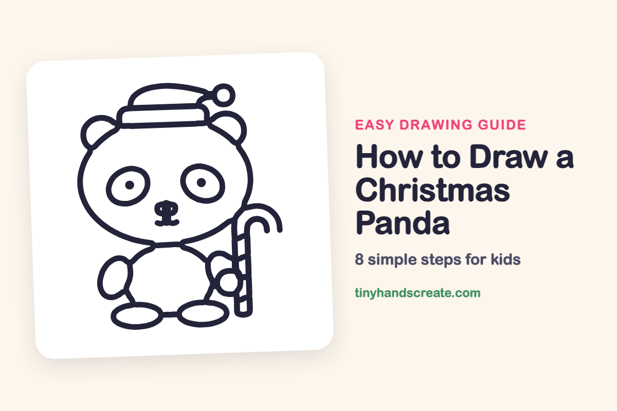 How to Draw a Christmas Panda: easy drawing guide for kids