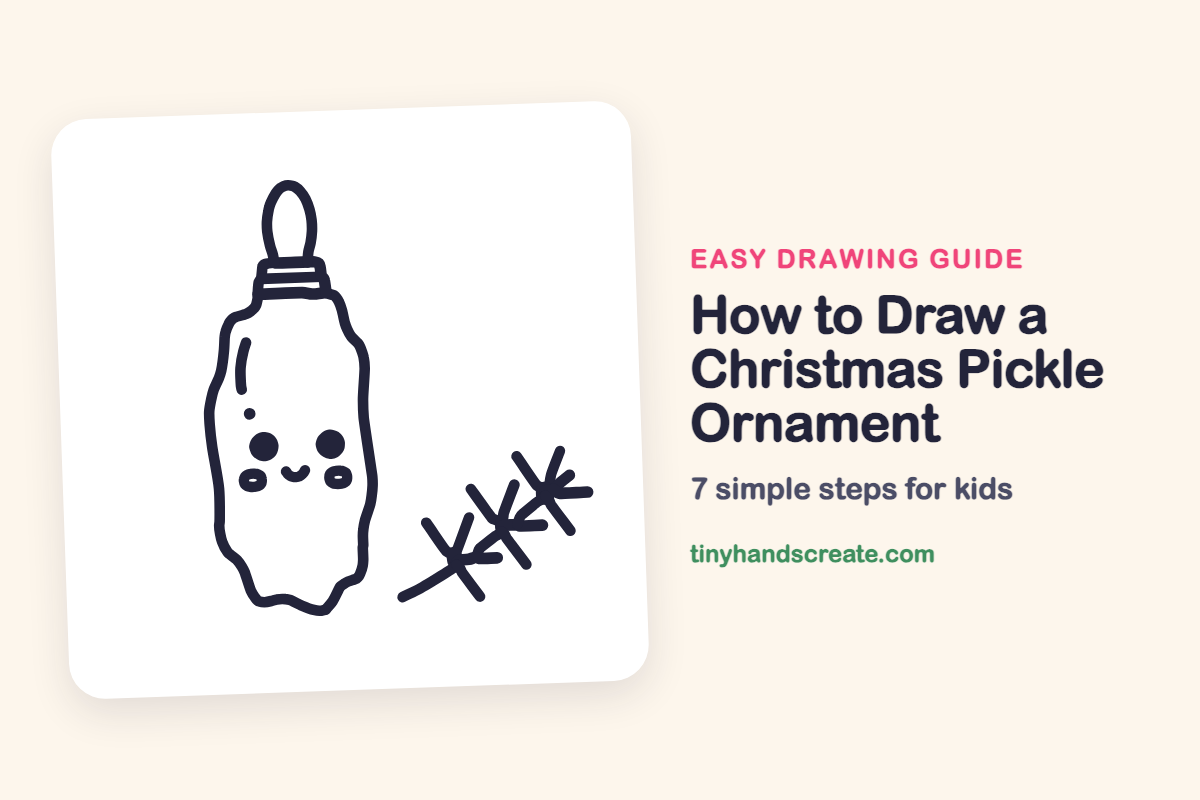 How to Draw a Christmas Pickle Ornament: easy drawing guide for kids