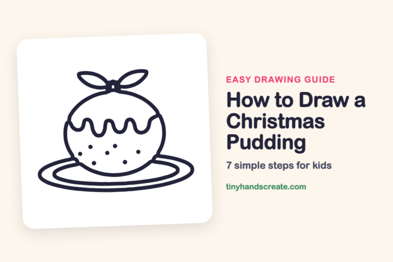 How to Draw a Christmas Pudding: easy drawing guide for kids