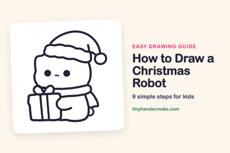 How to Draw a Christmas Robot: easy drawing guide for kids