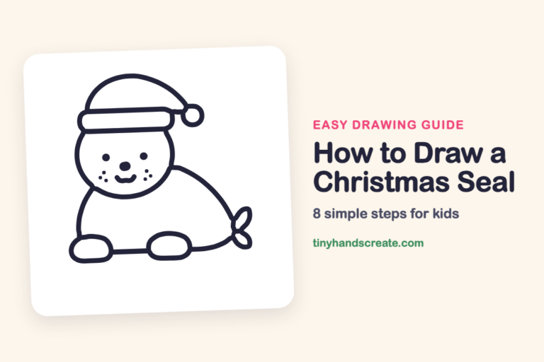 How to Draw a Christmas Seal: easy drawing guide for kids