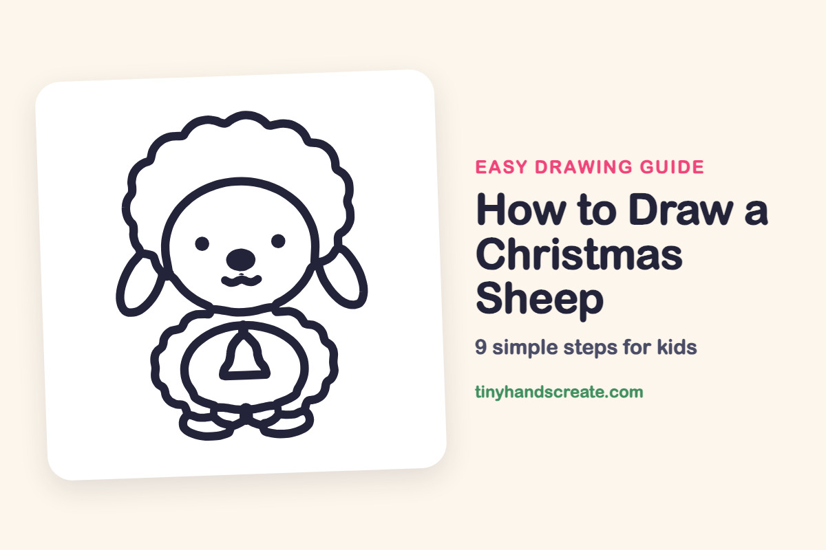 How to Draw a Christmas Sheep: easy drawing guide for kids