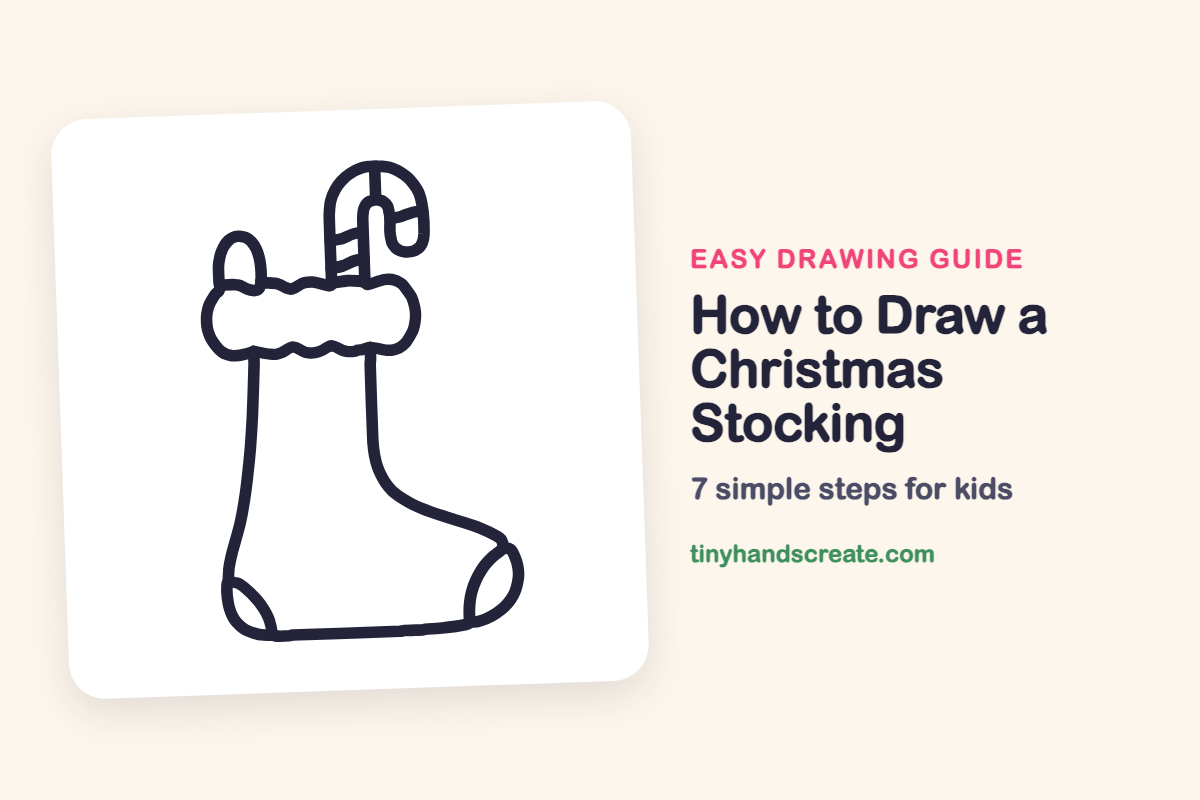 How to Draw a Christmas Stocking: easy drawing guide for kids