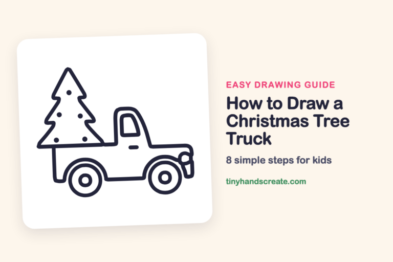 How to Draw a Christmas Tree Truck: easy drawing guide for kids