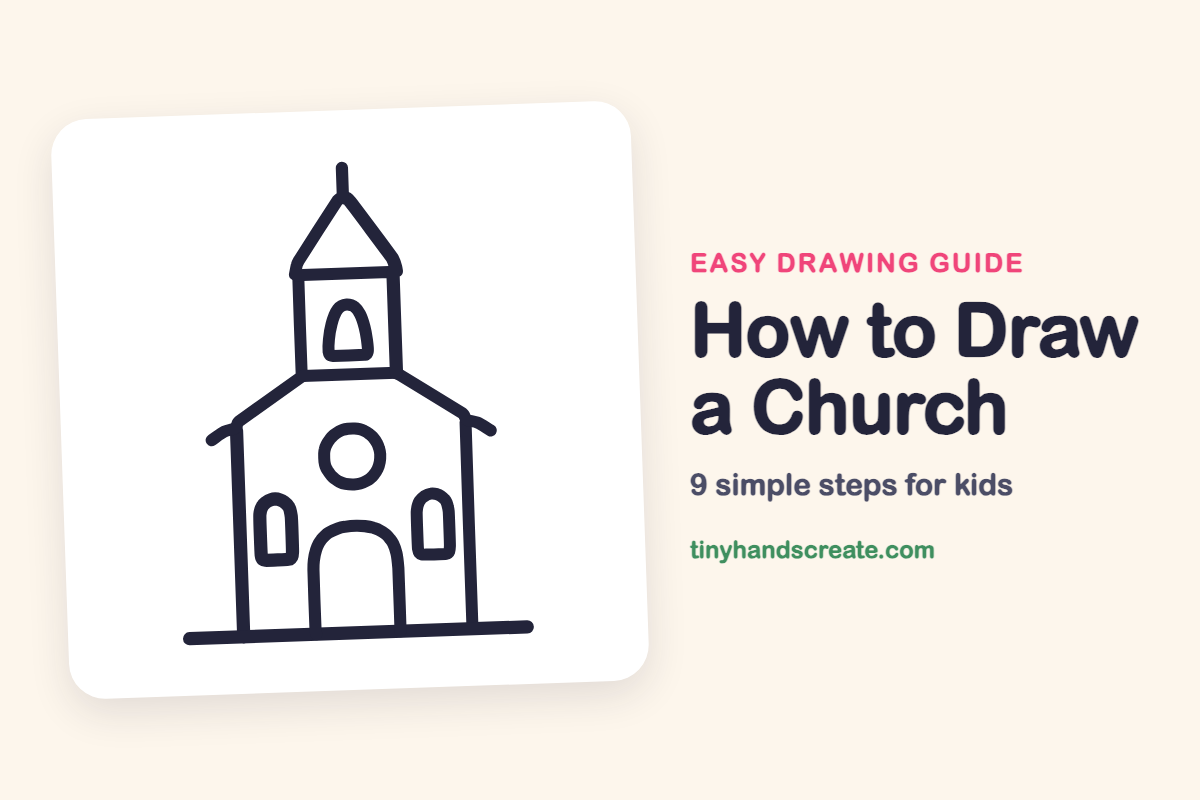 How to Draw a Church: easy drawing guide for kids